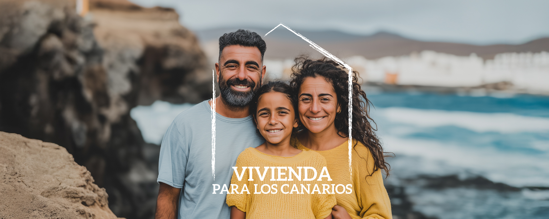 Familia delante de la costa